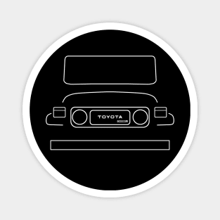 Toyota Land Cruiser J40 classic 1980 4WD outline graphic (white) Magnet